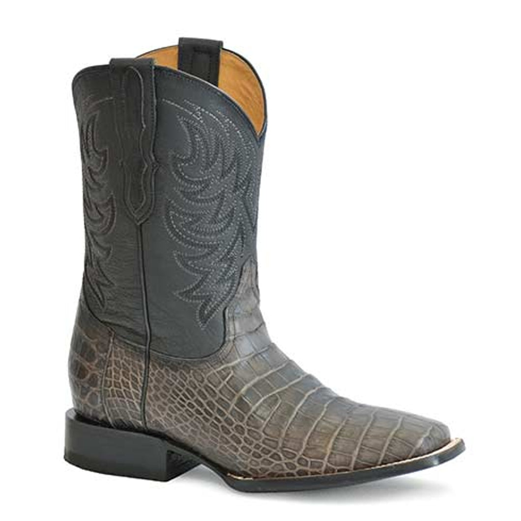 Stetson Grey Men's Aces Alligator Square Toe 4046