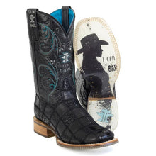 Load image into Gallery viewer, Tin Haul Women&#39;s Checker&#39;d / Good &amp; Bad Black Python Square Toe Boots 1561