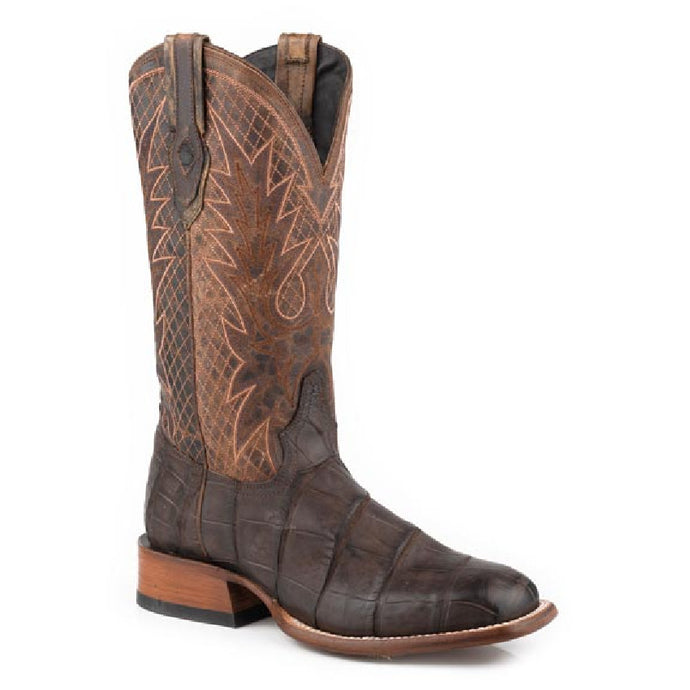 Stetson Men's Grator Brown Alligator Square Toe Boots 0507