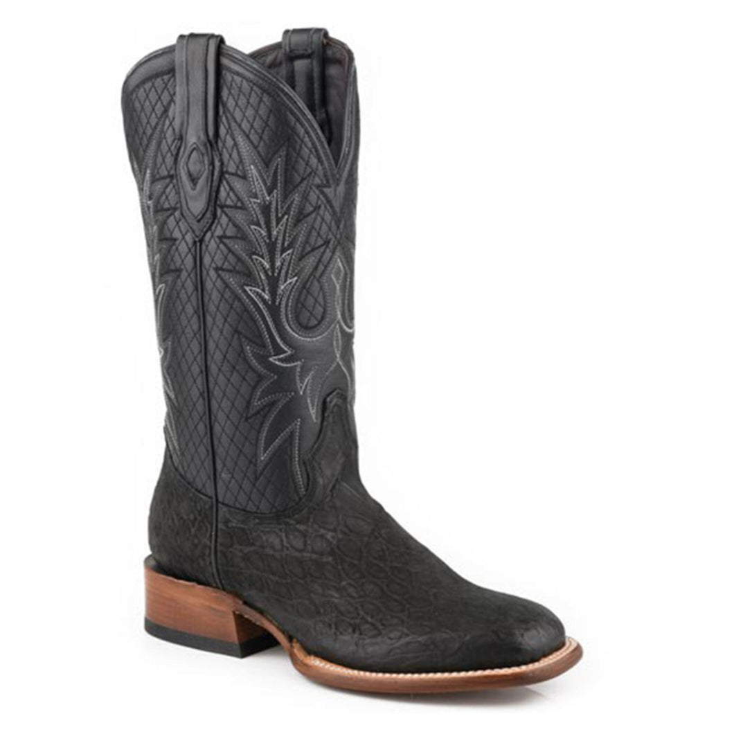 Stetson Black Men's Grator Alligator Square Toe 0506