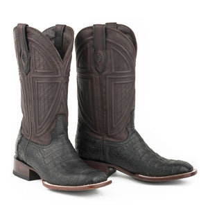 Stetson Black Men's Houston Caiman Square Toe 0200