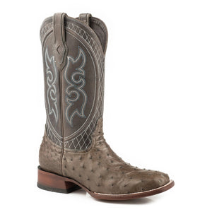 Stetson Grey Men's Ozzy Ostrich Square Toe 0213