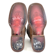Load image into Gallery viewer, Tin Haul Men&#39;s Blackjack / Winning Brown Leather Square Toe Boots 0500