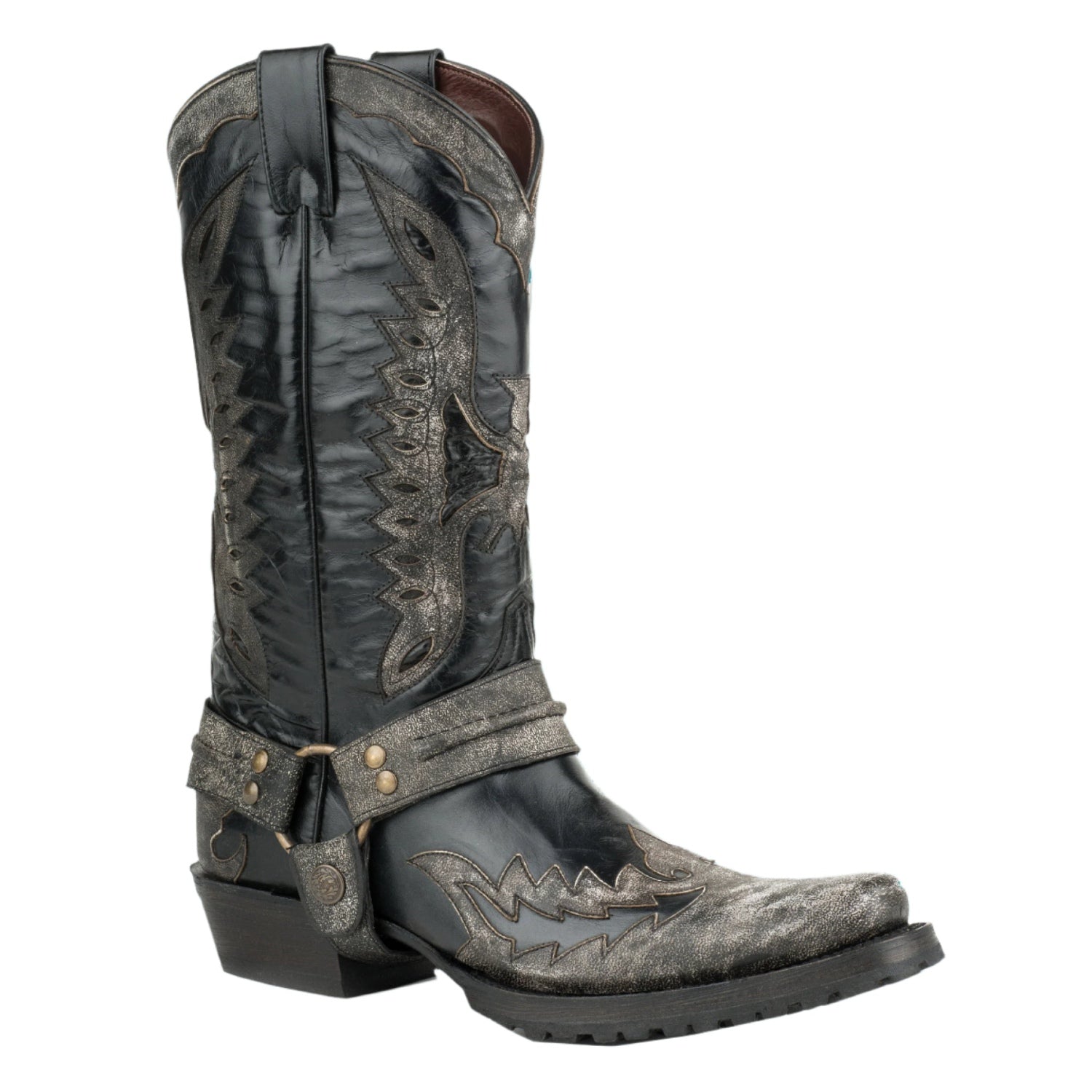 靴 Hawkins Leather square tue boots BLK HAWKINS Black Leather Knee High Moto Boot | Women's Boots