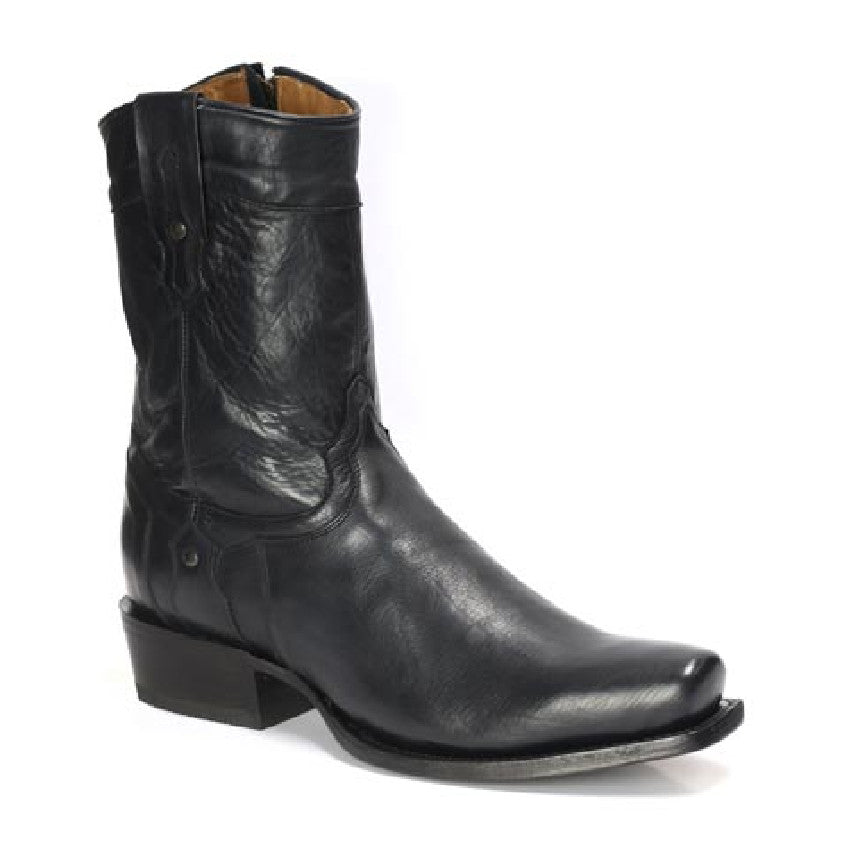 Stetson Men's Rebel Black Leather Square Toe Boots 4108
