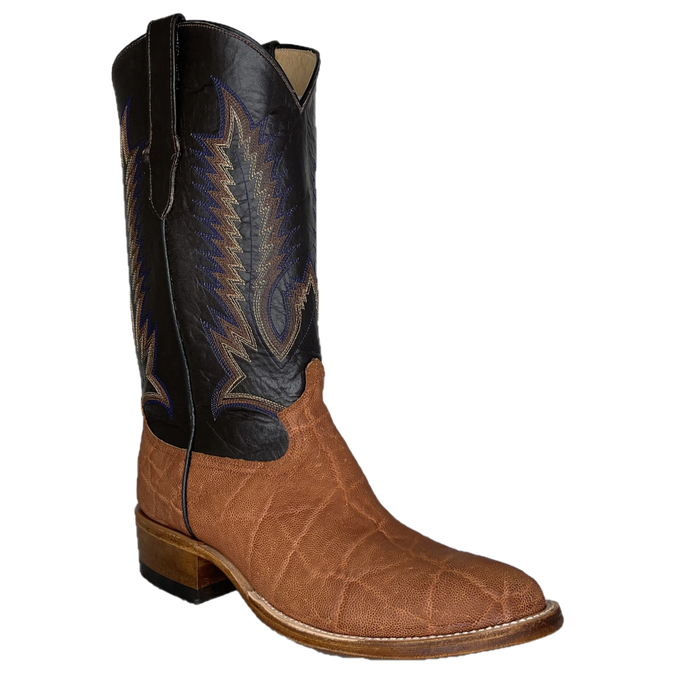 Cowtown Men's Tan Elephant Print Round Toe Western Boots W828