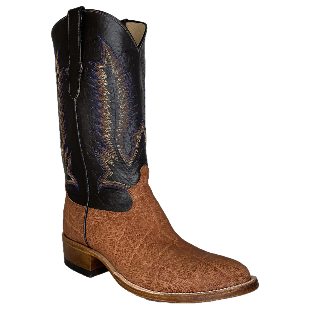 Cowtown Men's Tan Elephant Print Round Toe Western Boots W828