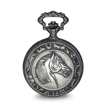 Load image into Gallery viewer, Charles Hubert Antique Chrome Finish Horse Pocket Watch