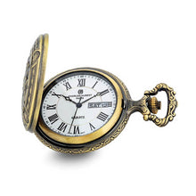 Load image into Gallery viewer, Charles Hubert 2-tone Antique Finish 3 Horses Pocket Watch