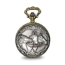 Load image into Gallery viewer, Charles Hubert 2-tone Antique Finish 3 Horses Pocket Watch