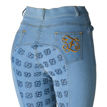 Load image into Gallery viewer, Equinavia Jessie Womens Denim Full Seat High Waist Breeches - Light Blue CP3680