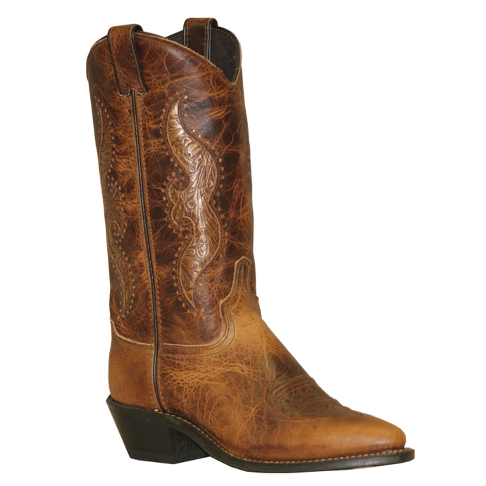 Abilene Ladies 11” Brown Distressed Cowhide Snip Toe Boot 9141