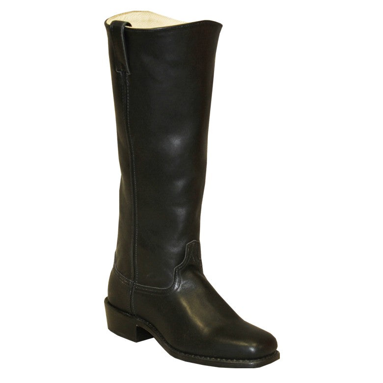 Abilene Men's 16″ Black Cowhide Shooter Square Toe Boot 8210