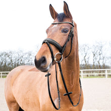 Load image into Gallery viewer, Equinavia Horze Lester Dressage Snaffle Bridle w/ Reins - Black 10019