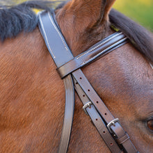 Load image into Gallery viewer, Equinavia Saga Wide Noseband Hunter Bridle with Reins - Chocolate Brown E11001