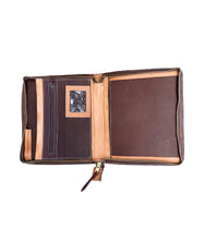 Load image into Gallery viewer, Alamo Saddlery Cowboy Briefcase golden leather basket and wild rose tooling