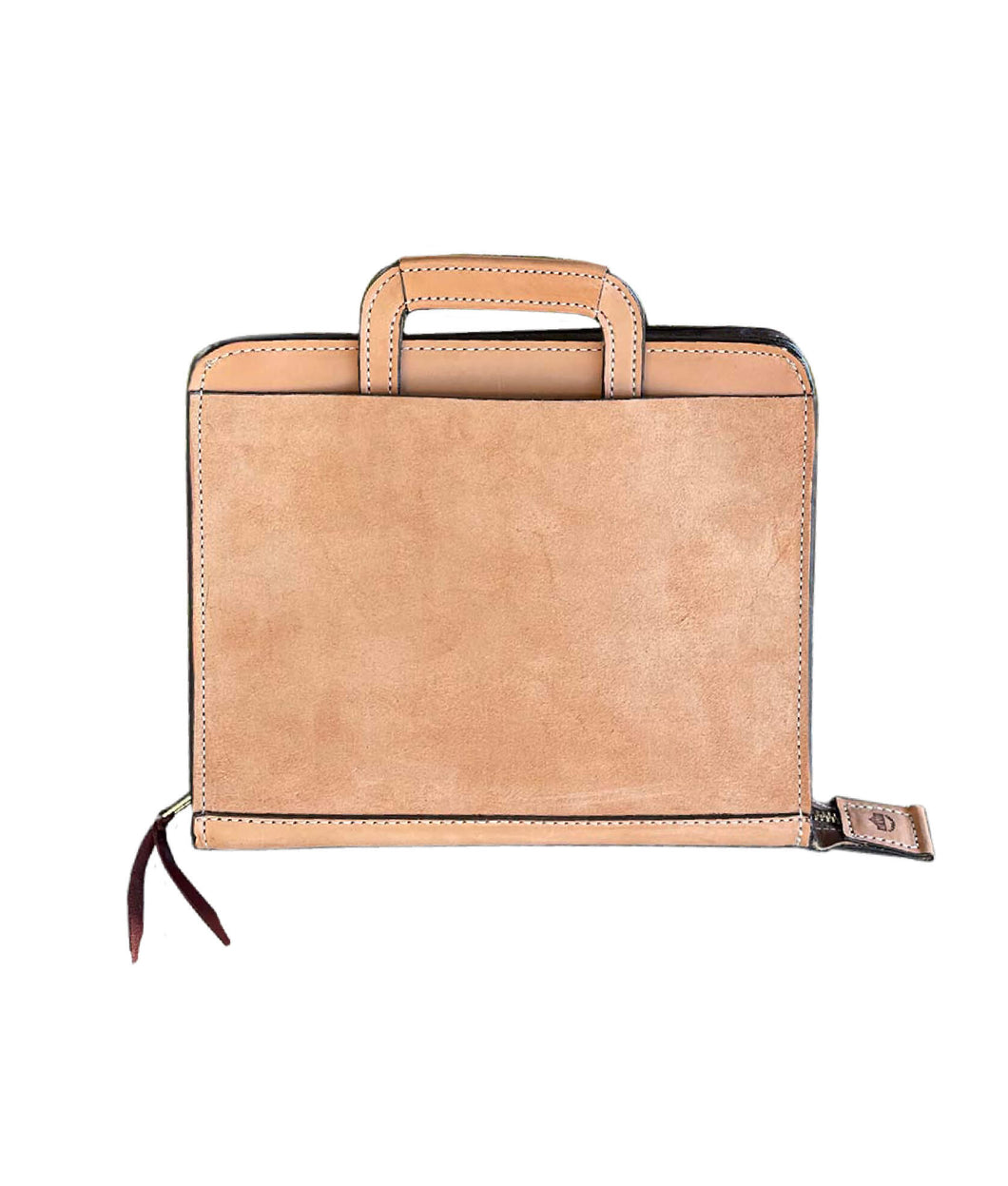 Alamo Saddlery Cowboy Briefcase rough out golden leather