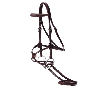 Equinavia Saga Fancy Stitched Figure 8 Bridle & Reins - Chocolate Brown E10008