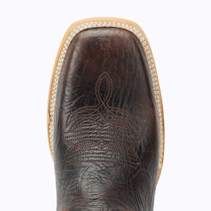 Captian Men's Brown/Green Cisco Leather Square Toe Boots CBC305D