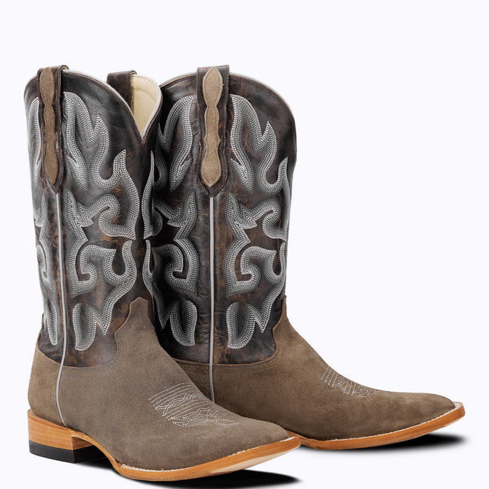 Capitan Men's Brown Ft Worth - Park Leather Square Toe Boots CBF402D