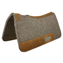 Load image into Gallery viewer, Colorado 1&quot; 32&quot;x32&quot; Chocolate Grey 100% Compressed Wool Saddle Pad With Turquoise Stitching 19-240