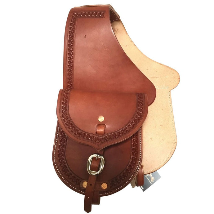 Colorado Small Mahogany Leather Saddle Bags With San Carlos Border Stamp 1-115