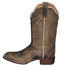 Load image into Gallery viewer, Cowtown Ladies Distressed Brown Leather Wide Square Toe Boots Q234