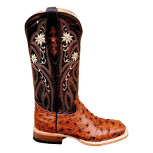 Load image into Gallery viewer, Cowtown Ladies&#39; Ostrich Print Wide Square Toe Boots Q464