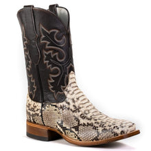 Load image into Gallery viewer, Cowtown Men&#39;s Natural Python Back Cut Square Toe Boots Q818