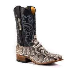 Load image into Gallery viewer, Cowtown Men&#39;s Natural Rock Python Square Toe Boots Q810