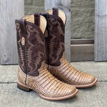 Load image into Gallery viewer, Cowtown Men&#39;s Oryx Caiman Belly Print Square Toe Boots Q6153