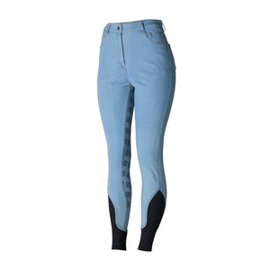 Equinavia Jessie Womens Denim Full Seat High Waist Breeches - Light Blue CP3680