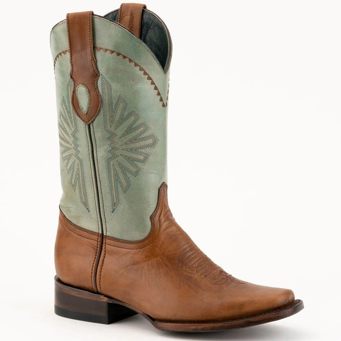 Ferrini Men's Santa Fe Brandy Leather Square Toe Boots 1287155