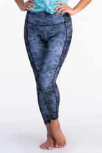 Load image into Gallery viewer, Leggings - Warrior (Dreaming Hibiscus Collection) Black Hibiscus