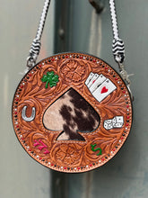 Load image into Gallery viewer, Alamo Saddlery 8 Inch Lucky Charm Canteen Handbag (Cow Suede Ace)