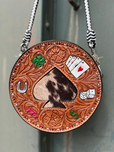 Alamo Saddlery 8 Inch Lucky Charm Canteen Handbag (Cow Suede Ace)