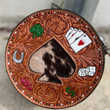 Load image into Gallery viewer, Alamo Saddlery 8 Inch Lucky Charm Canteen Handbag (Cow Suede Ace)