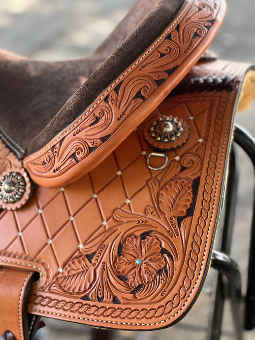 Alamo Saddlery 15 Inch El Pinto star Barrel Saddle