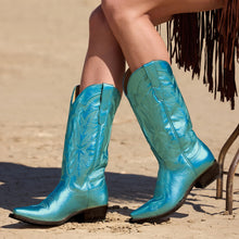 Load image into Gallery viewer, Stetson Women&#39;s Jolene Green Leather Snip Toe Boots 0233