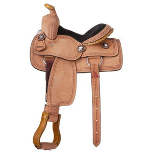 King Series Youth Roughout Saddle With Barbwire Tooling KS1810