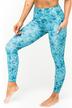 Load image into Gallery viewer, Leggings - Warrior (Dreaming Hibiscus Collection) Teal Hibiscus