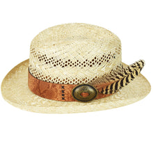 Load image into Gallery viewer, Baily Renegade Shade Natural Sisal Straw Leather Sweatband Hat RD21A