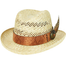 Load image into Gallery viewer, Baily Renegade Shade Natural Sisal Straw Leather Sweatband Hat RD21A