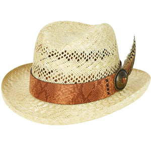 Baily Renegade Shade Natural Sisal Straw Leather Sweatband Hat RD21A