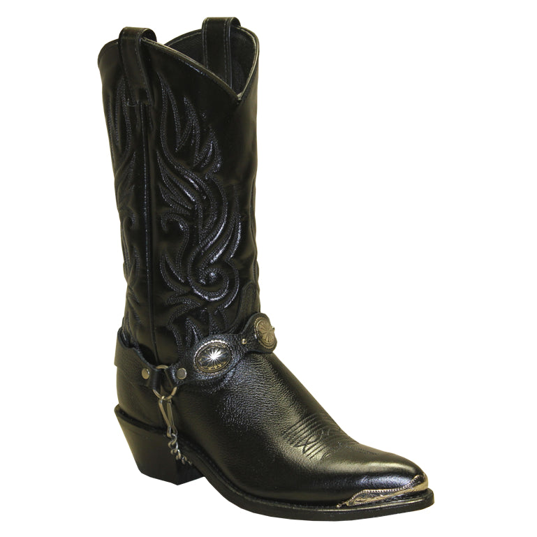 Sage Ladies 11” Black Dress Leather Round Toe Boots 3585