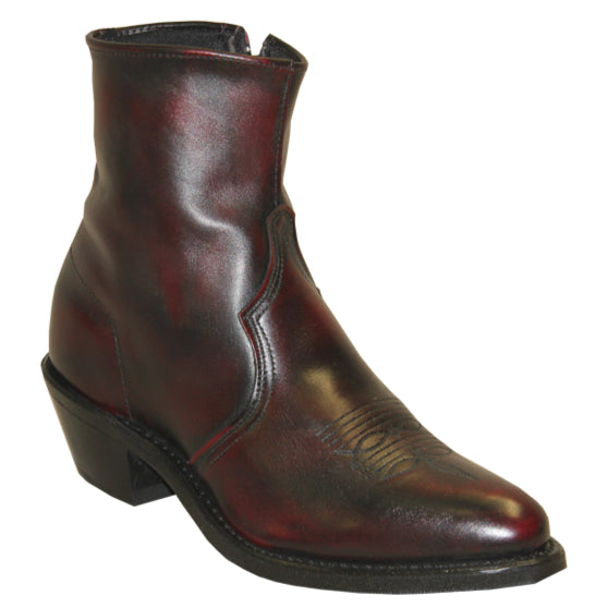 Sage Men's 7” Black Cherry Leather Round Toe Boots 3147