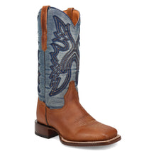 Load image into Gallery viewer, Shoes - Dan Post Women&#39;s Ellie Leather Tan/Denim Square Toe Boot DP5254