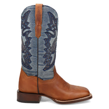 Load image into Gallery viewer, Shoes - Dan Post Women&#39;s Ellie Leather Tan/Denim Square Toe Boot DP5254