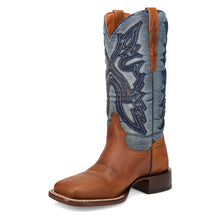 Load image into Gallery viewer, Shoes - Dan Post Women&#39;s Ellie Leather Tan/Denim Square Toe Boot DP5254