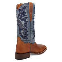 Load image into Gallery viewer, Shoes - Dan Post Women&#39;s Ellie Leather Tan/Denim Square Toe Boot DP5254